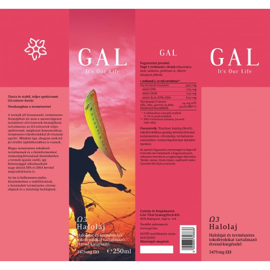 GAL Omega3 Halolaj, 3400 mg, 250ml