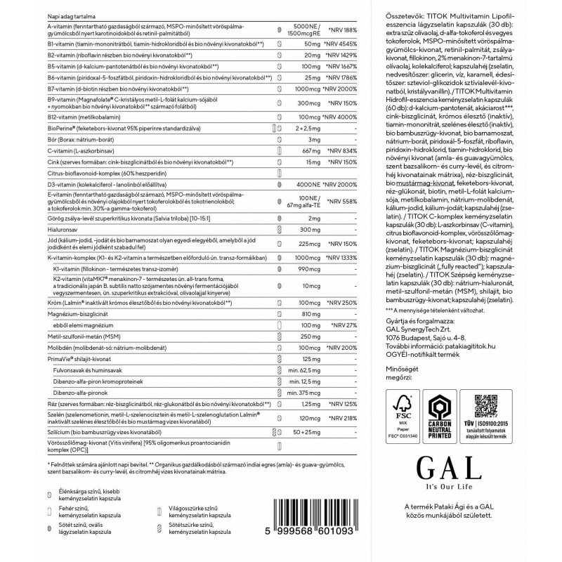 GAL TITOK Multivitamín 127g