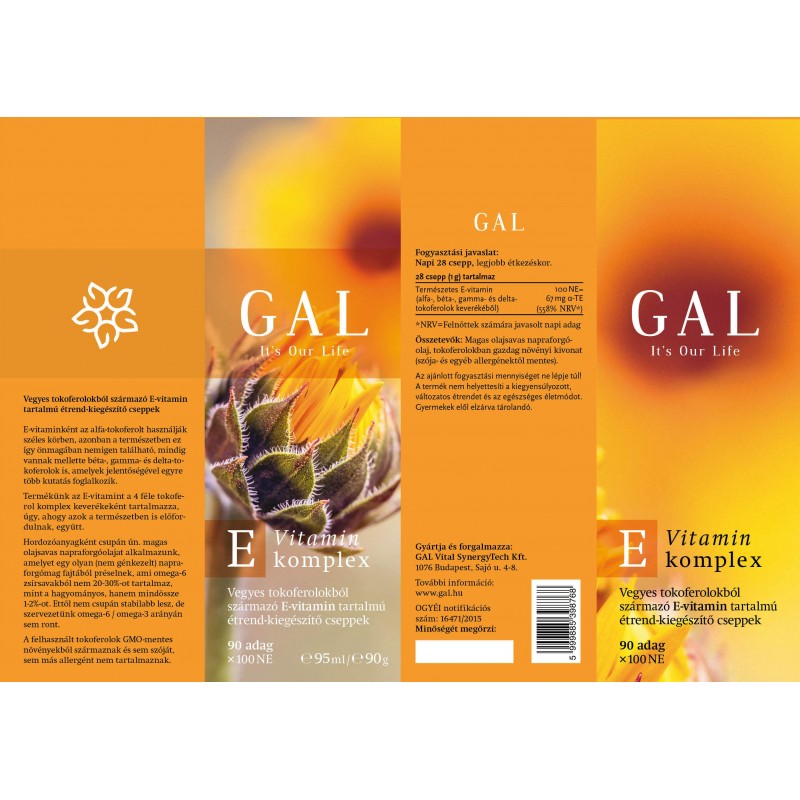 GAL E-komplex vitamín 100 UI, 95ml (90 dávok)