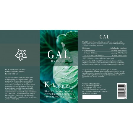 GAL K-komplex (MK7) vitamín, 500mcg, (30 dávok) 20ml