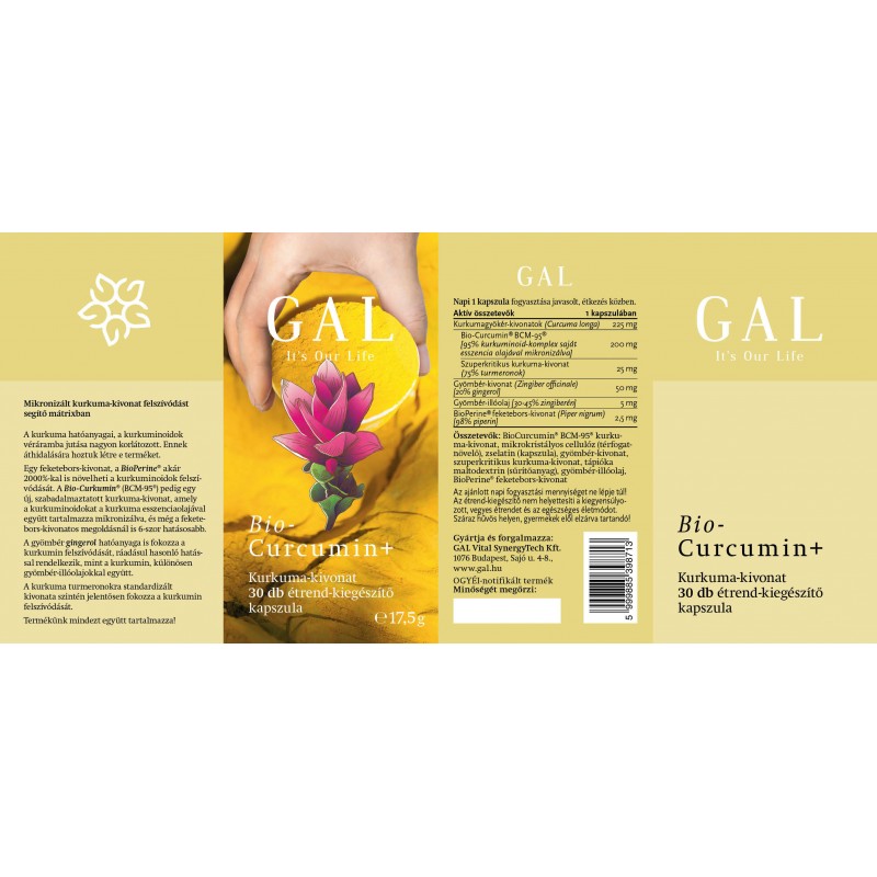 GAL Biocurcumin+, 225 mg, 30 kapsúl