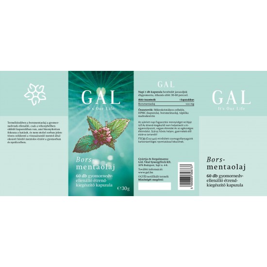 GAL Peppermint olej - 100 mg (60 kapsúl)